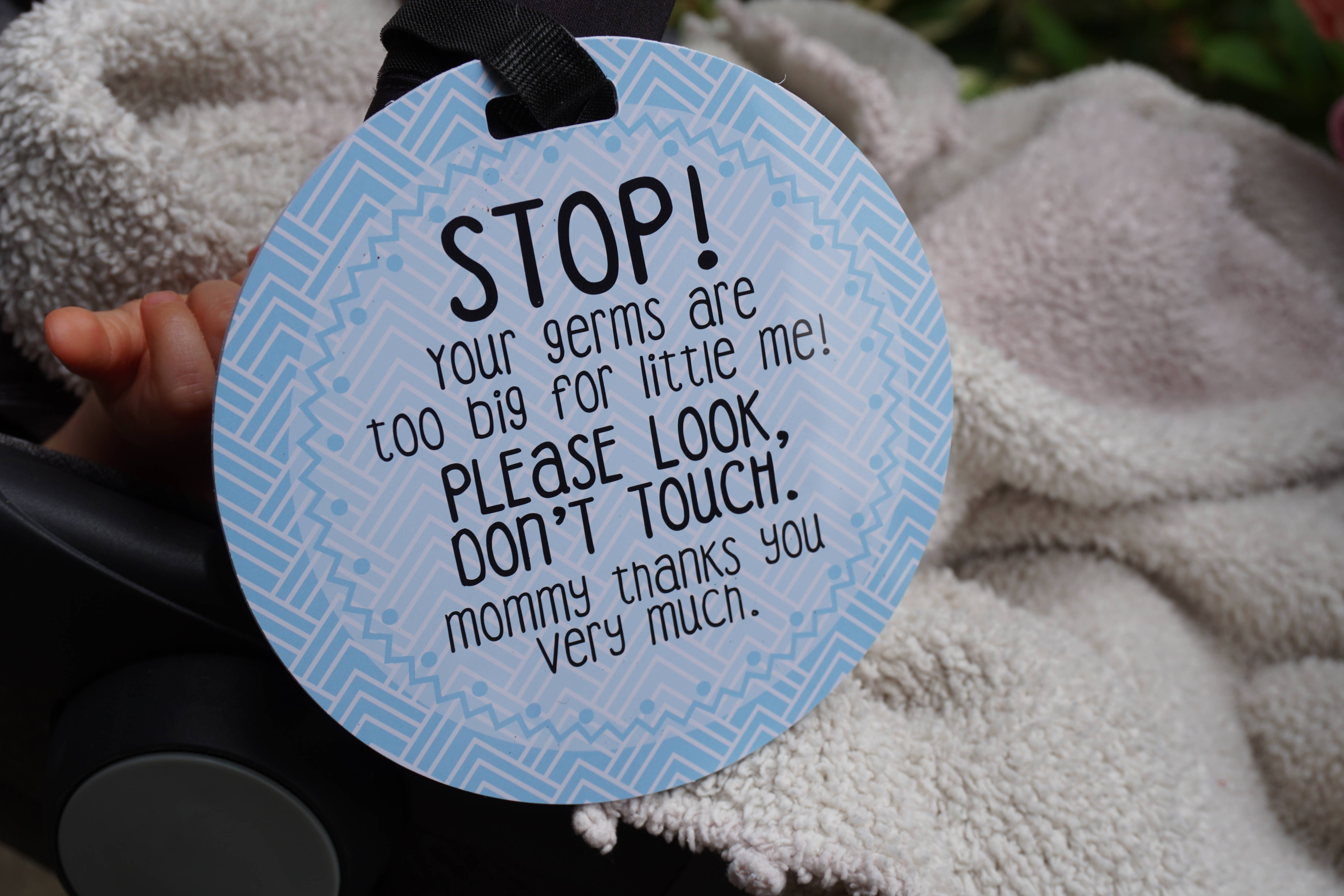 Three Little Tots - Wholesale Stroller Cover/Accessory - Baby - Blue Mommy No Touching and Stroller Tag4