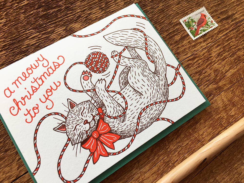 Noteworthy Paper & Press - Vente Cartes de Noël - Carte Chat de Noël2
