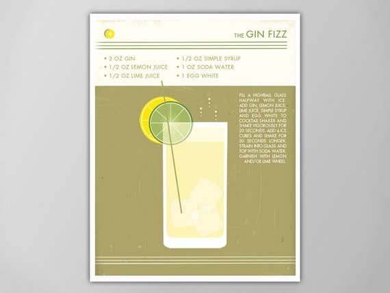 The National Anthem - Wholesale Art Print - 11” x 14” Gin Fizz Cocktail Art Print1
