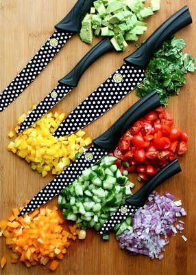 Lemon Poppy Inc. - Wholesale Knife Set - CLOSEOUT Ceramic Blade Knife Set, Polka Dots1