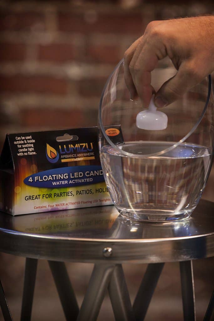 Modgy - Vente Bougie sans flamme - Bougies LED multicolores activées par l'eau, lot de quatre2