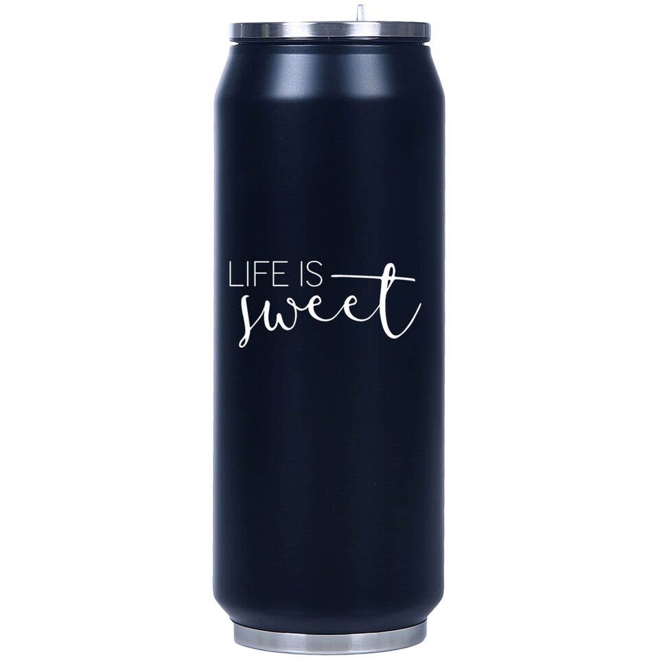 Made2Order - Wholesale Water Bottle - Life is Sweet White Fliptop Water Bottle0