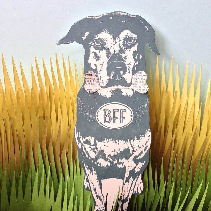 Blackbird Letterpress – Cartão de saudação diária por atacado – Vale-presente de cachorro BFF1