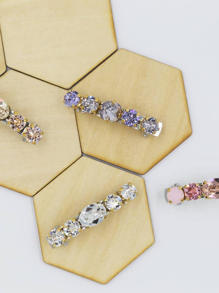 Medium Swarovski Hair Barrettes for wholesale by Acute Designs