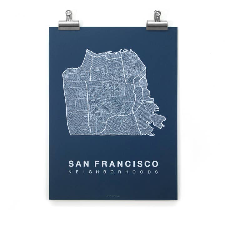Native Maps - Wholesale Poster - San Francisco, CA Neighborhood City Map Poster