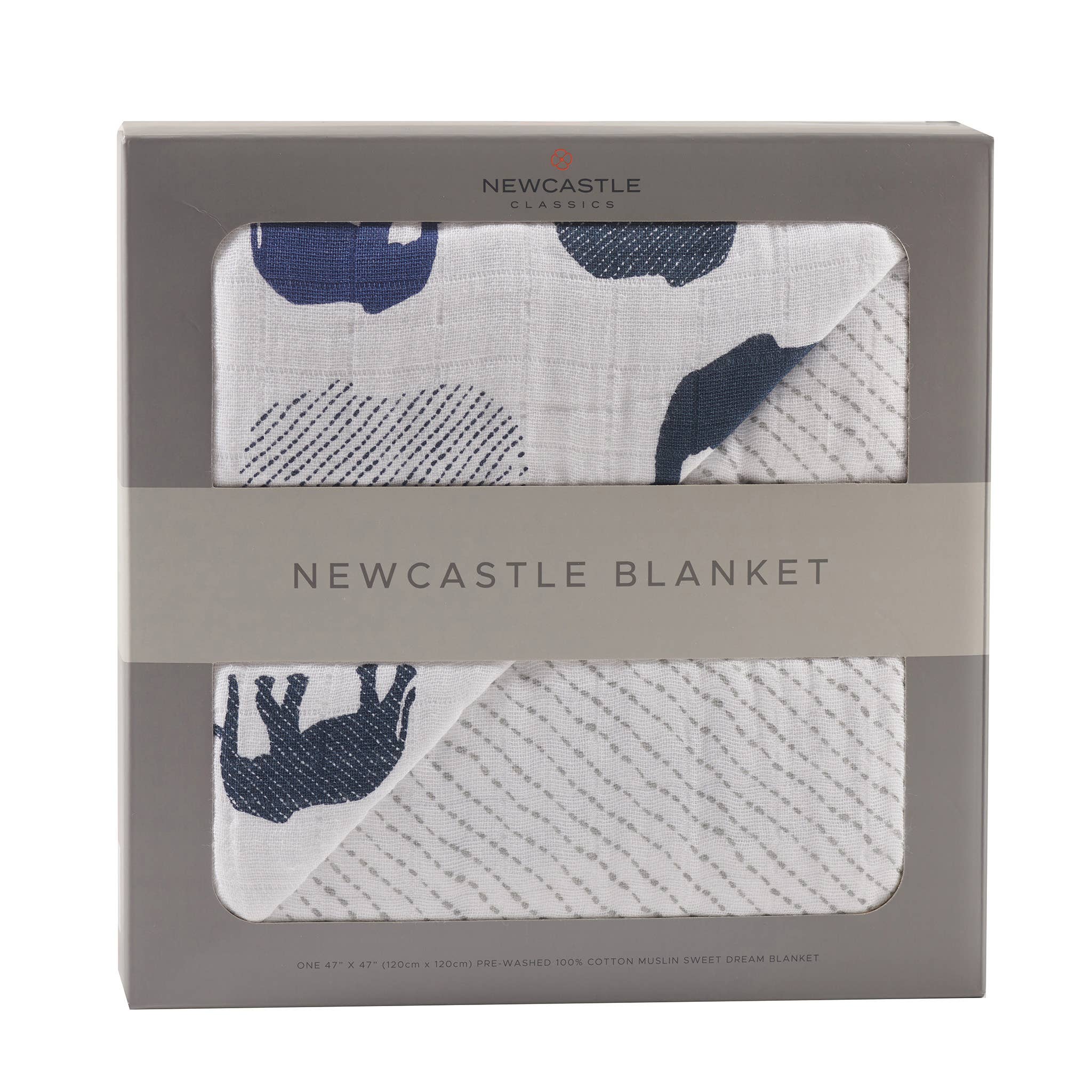 Newcastle Classics - Wholesale Bedding Blanket - Kids & Baby - Blue Elephant and Spotted Wave Newcastle Blanket1