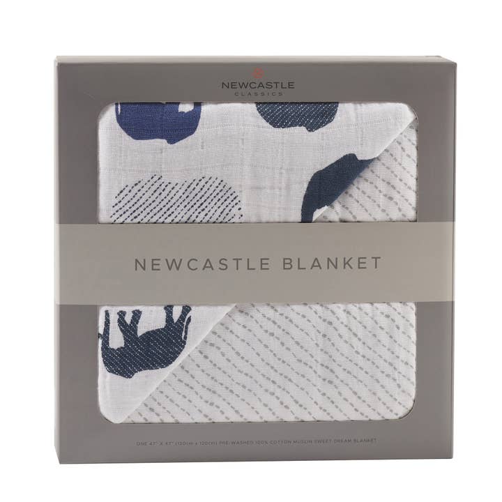 Newcastle Classics - Wholesale Bedding blanket – Kids & Baby - Blue Elephant and Spotted Wave Newcastle Blanket1