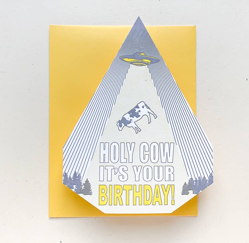 Blackbird Letterpress - Wholesale Birthday Card - holy cow it's your birthday card6