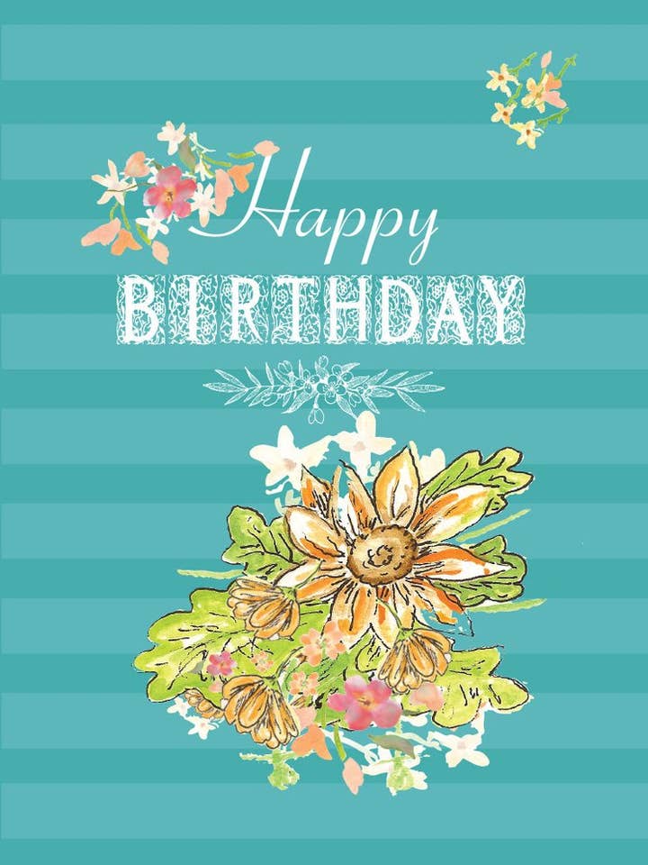 Carte d'anniversaire avec tournesol pour la vente par Dreams After All