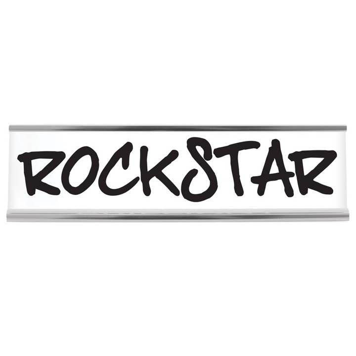 8" White Desk Sign - Rockstar for wholesale by Wellspring