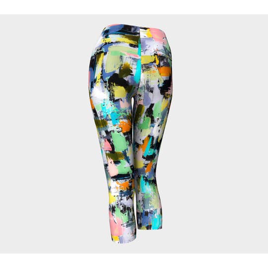 Capris Géométrique Citron et Aqua pour la vente par EmBellish Active