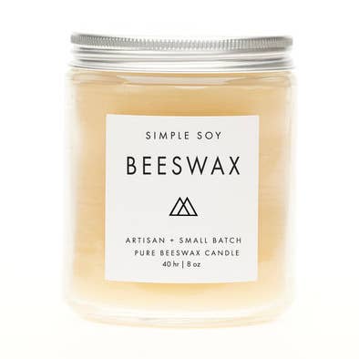 100% ren bivoks stearinlys, uparfumeret 8 oz glat mantelkrukke for engroshandel hos Simple Soy Candle Co