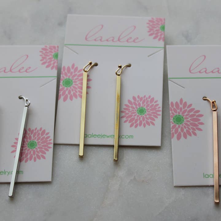 Laalee Jewelry - Wholesale Dangle Earrings - Vertical Bar Earrings - choose finish!3