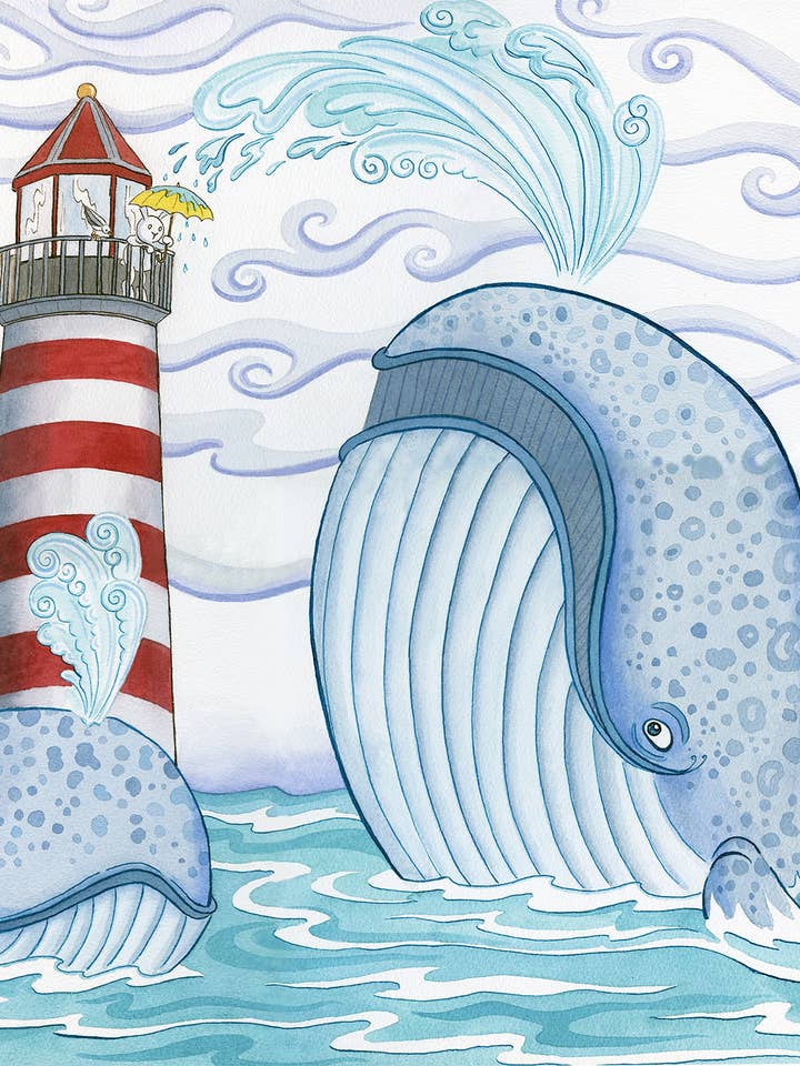 8" x 10" Yellow Umbrella Art Print for wholesale by SepiaLepus Illustration