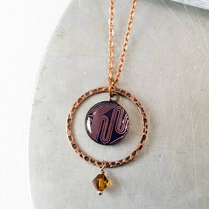 Copper Orb Necklace for wholesale by Circuit Breaker Labs