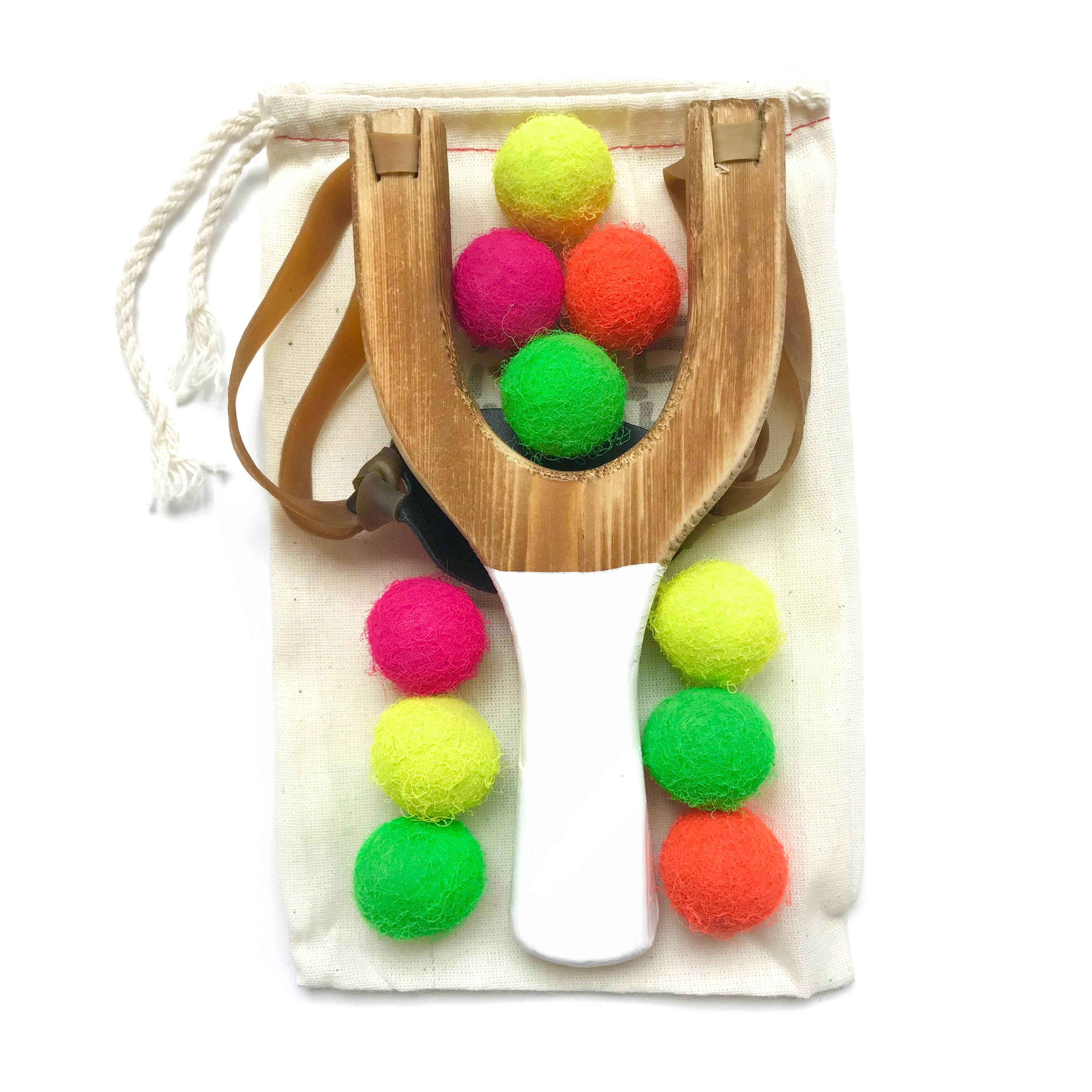 Little Lark - Wholesale Slingshot - Kids - Wooden Slingshot with Neon Felt Balls5