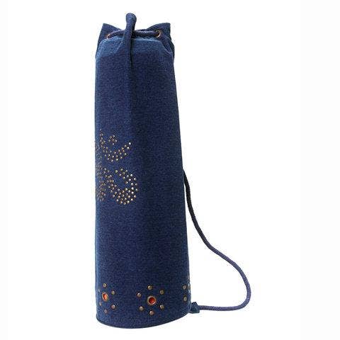 Mahashakti OM Rivet Design Indigo Yoga Mat Bag - Denim for wholesale by OMSutra