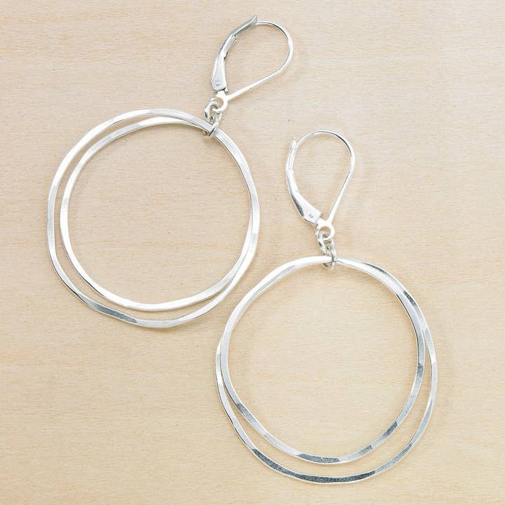 Freshie & Zero - Wholesale Dangle Earrings - Imperfect Circle Earrings, gold or silver, SIMPLE CALDERA1
