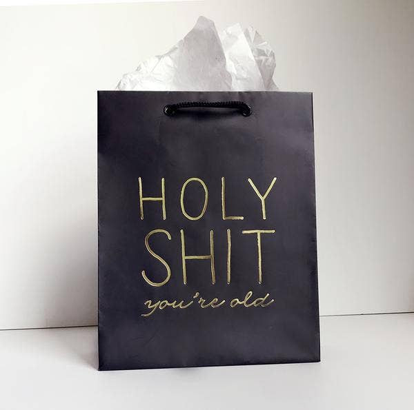 Steel Petal Press - Wholesale Gift Bag - Holy Shit Old Gift Bag - Metallic Foil-Stamped Gift Bag2