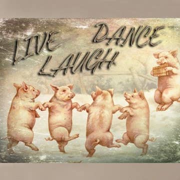 Pigs Live Rire and Dance Carte vierge pour la vente par Yesterday's Best