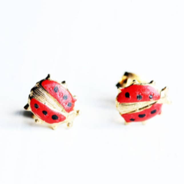 Red Ladybug Studs for wholesale by Diament Jewelry