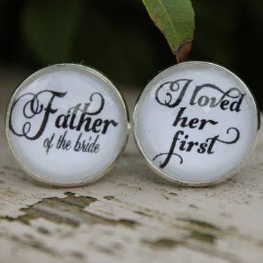 I Loved Her First Cufflinks for wholesale by Over the Moon Bridal
