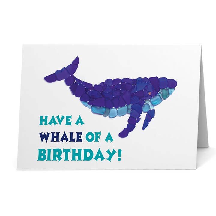 Beachcombing / Etched by the Sea - Vente Cartes d'anniversaire - Carte d'anniversaire avec baleine en verre
