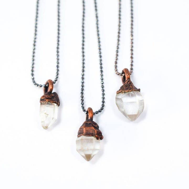 AUSVERKAUF 16" Herkimer Halskette aus rohem Kristall aus Sterlingsilber SONDERANGEBOT für den Großhandel von HAWKHOUSE