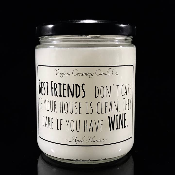 FS3-Best Friends And Wine 16oz Jar for wholesale by Virginia Creamery Candle Co.