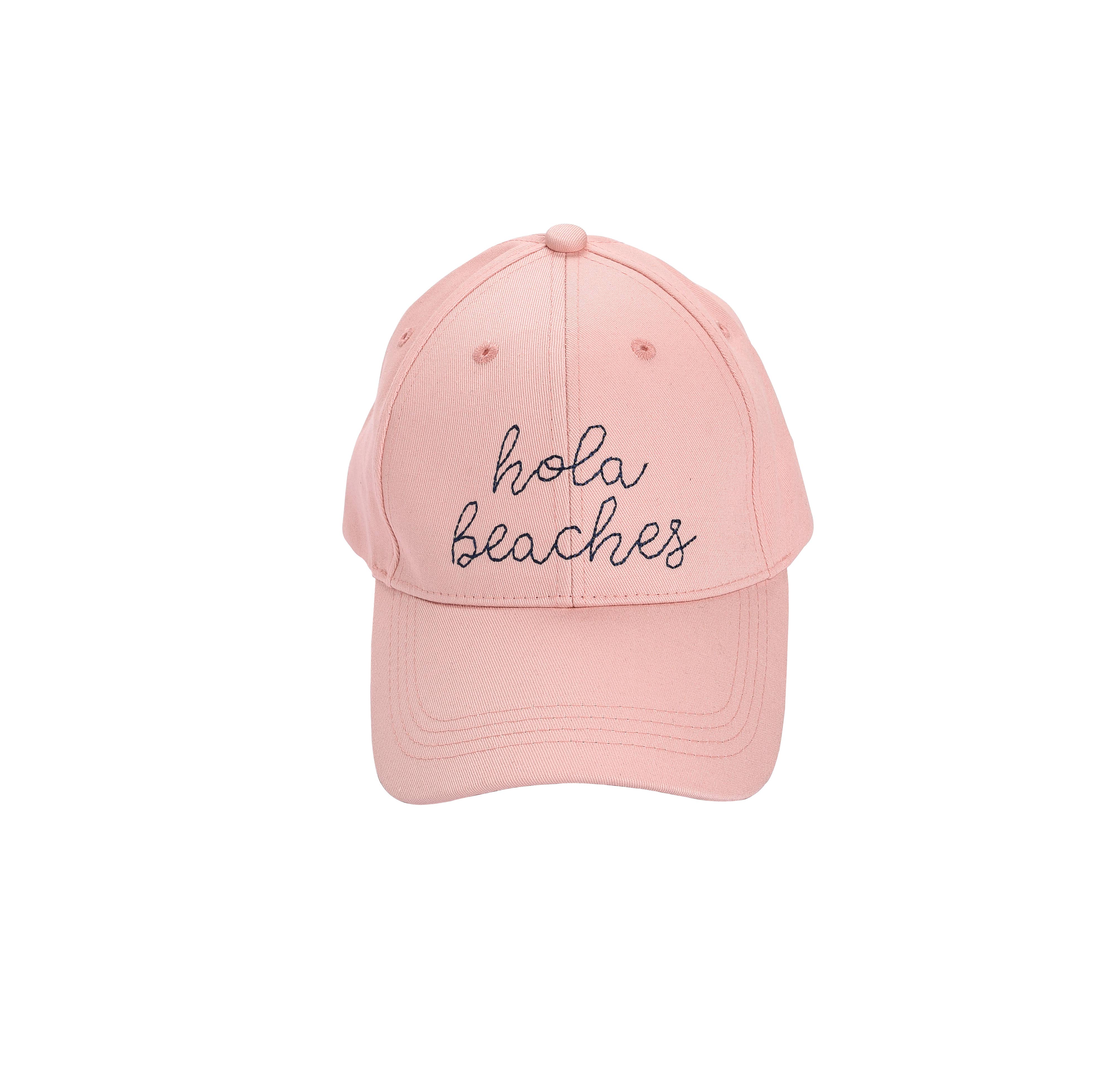 Totalee Gift - Wholesale Baseball Cap - Women's - SALE Cotton Pink Hola Beaches Embroidered Hat