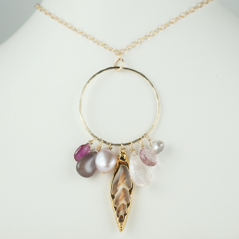 Midori Jewelry Hawaii - Wholesale Pendant/Charm Necklace - o shell rose mix necklace1