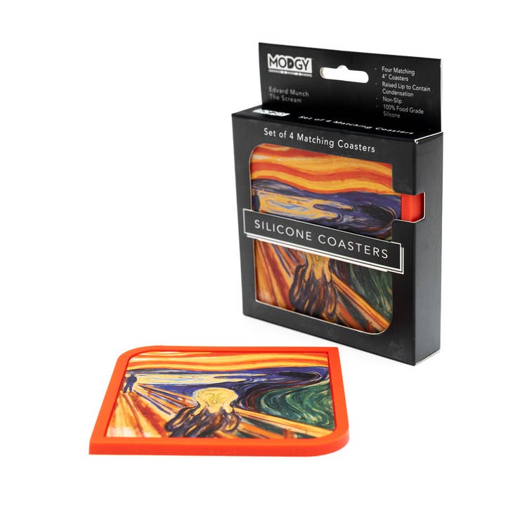Modgy - Wholesale Coasters - Silicone Coaster Set (4 Per Box) - The Scream