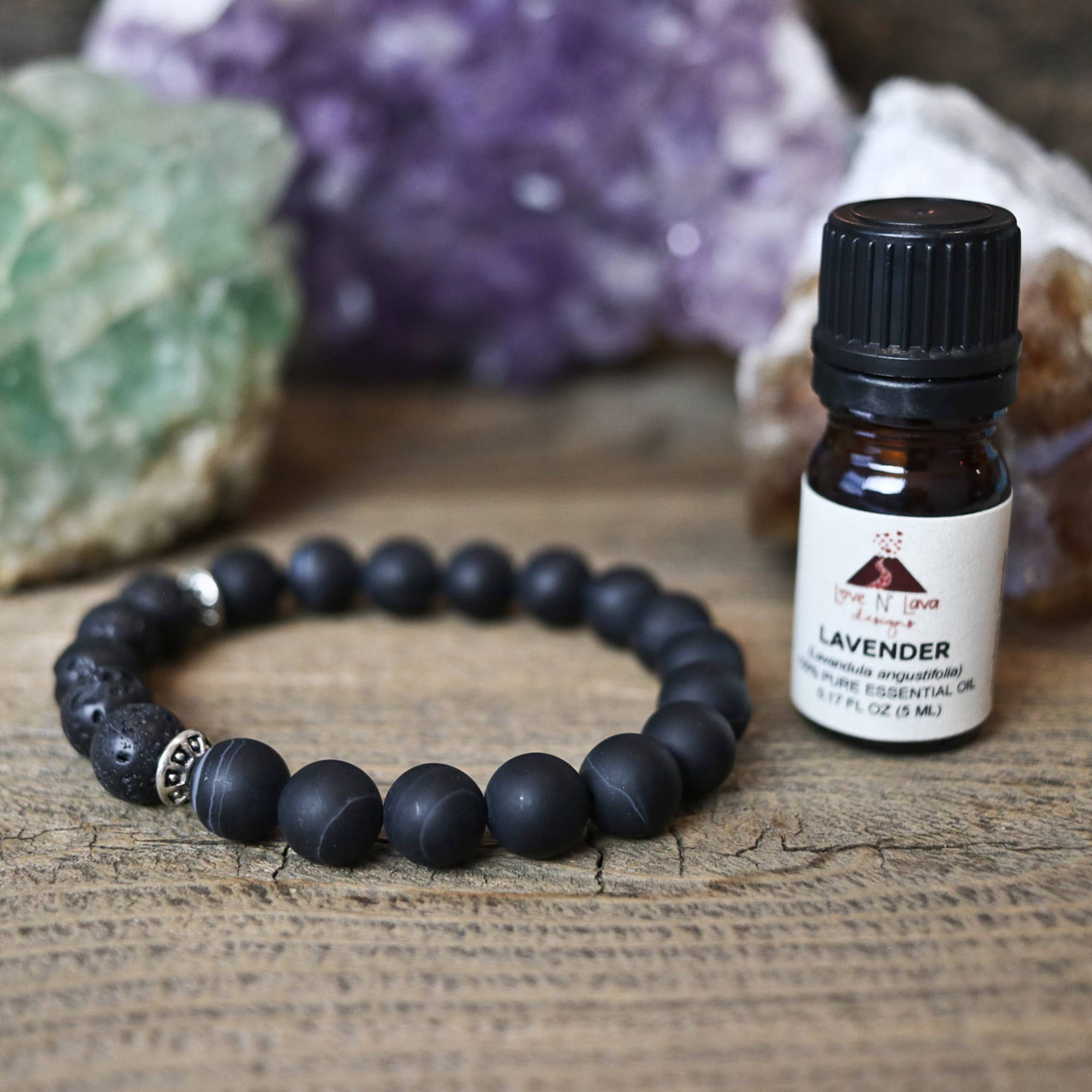 Love N’ Lava Designs - Wholesale Aromatherapy Bracelet - Men's Black Sardonyx Essential Oil Diffuser Bracelet1