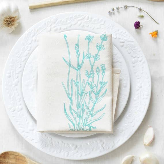 Lavender Tea Towel - Organic Cotton - Mint Green - Plants and other Purchase wholesale mint green towels. Free returns & net 60 terms on Faire trending on Faire.