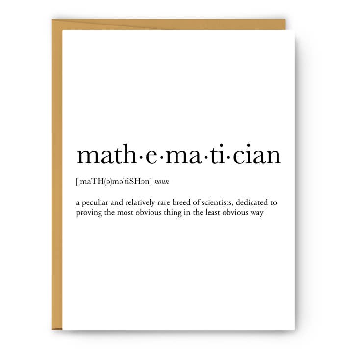 Mathematician Definition - Greeting Card for wholesale by Footnotes