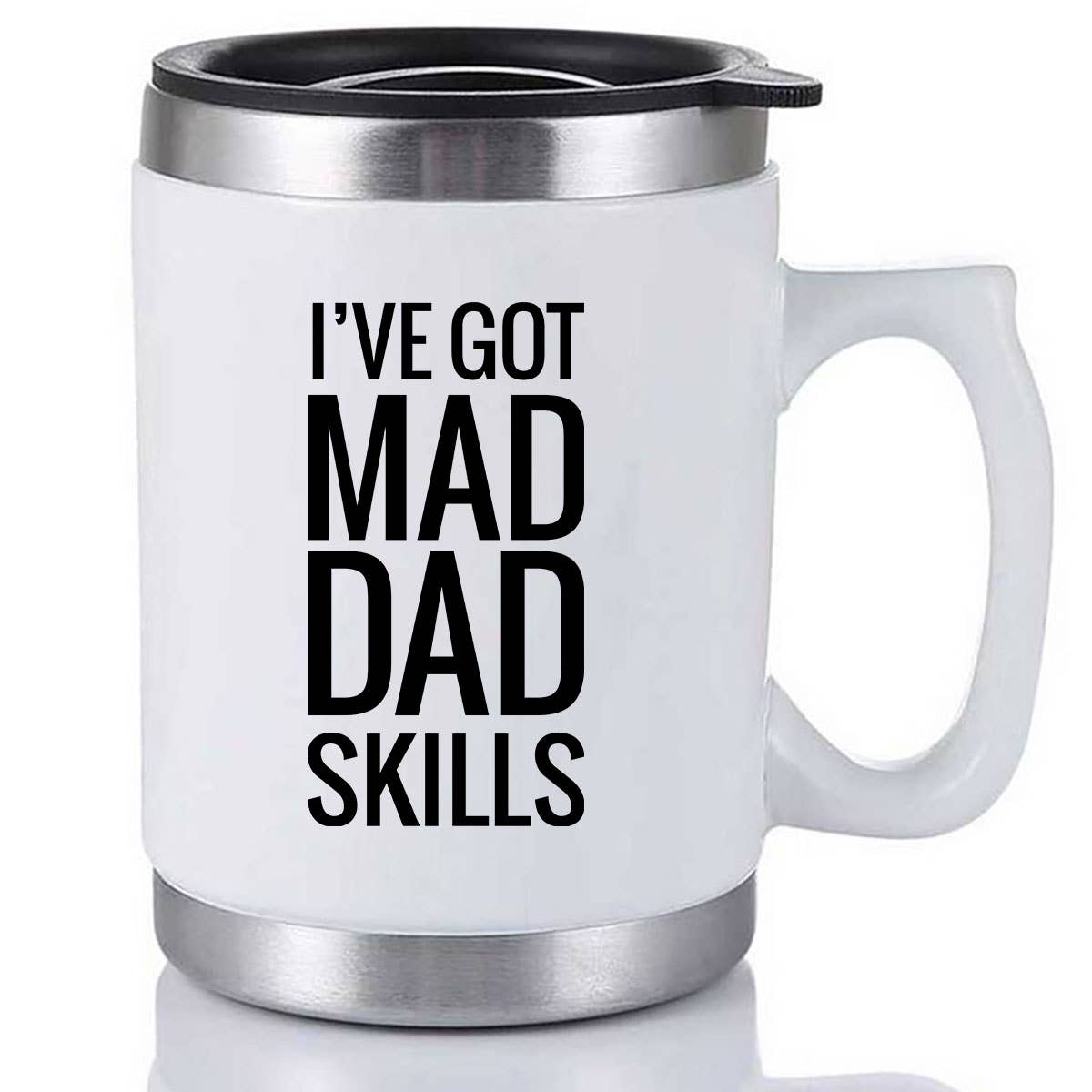 Made2Order - Wholesale Coffee Mug - Mad Dad Skills Ceramic Travel Mug W/ Removable Lid0