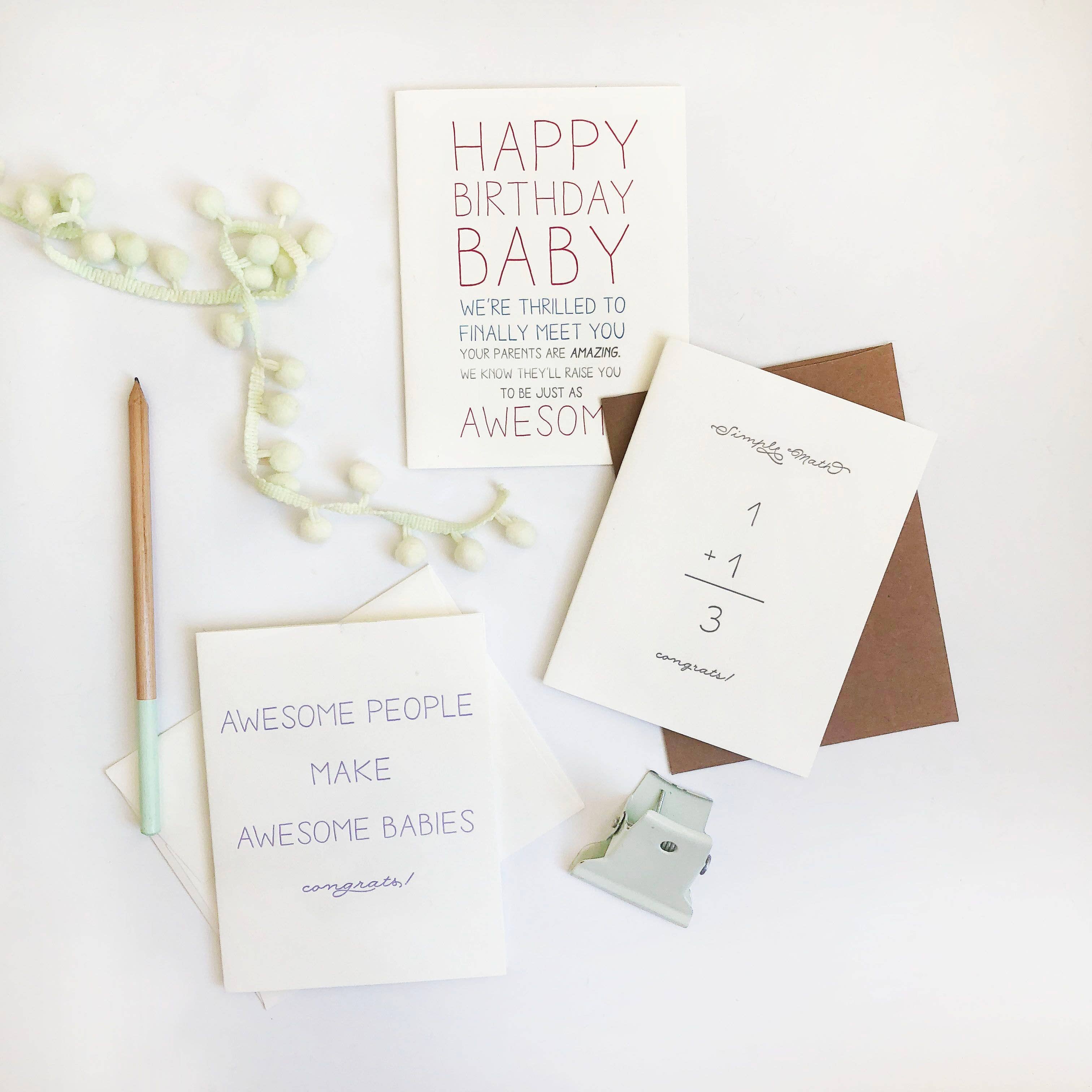 Steel Petal Press - Wholesale Baby Card - Awesome Babies - Letterpress New Baby Parents Congrats Card3