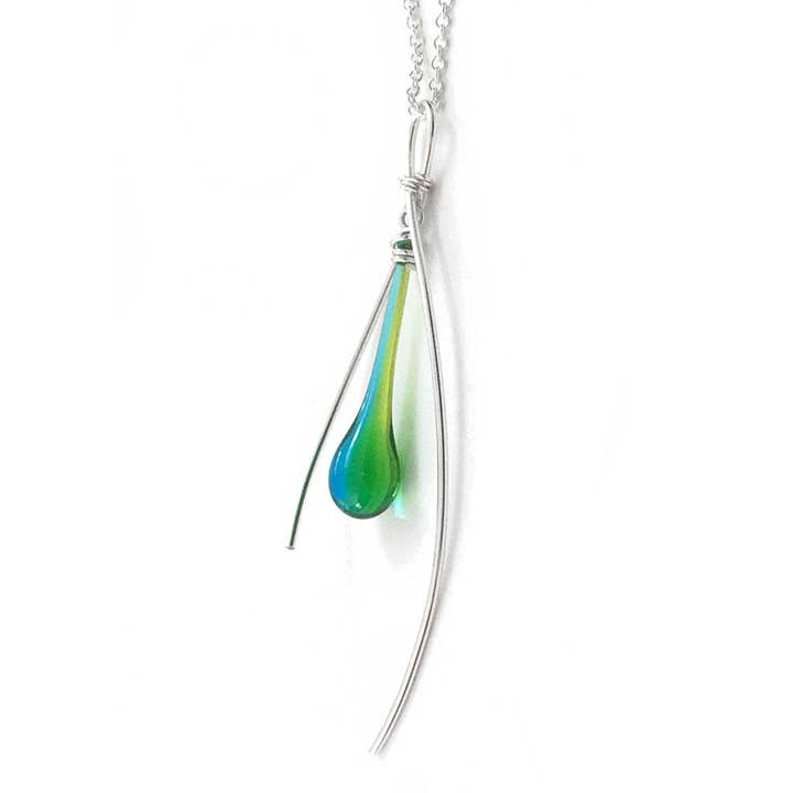 Sundrop Jewelry - Wholesale Pendant/Charm Necklace - Inner Spark Glass and Silver Pendant Necklace7