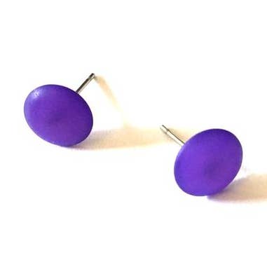 Deep Purple Opal Disc Stud Earrings for wholesale by Leetie Lovendale