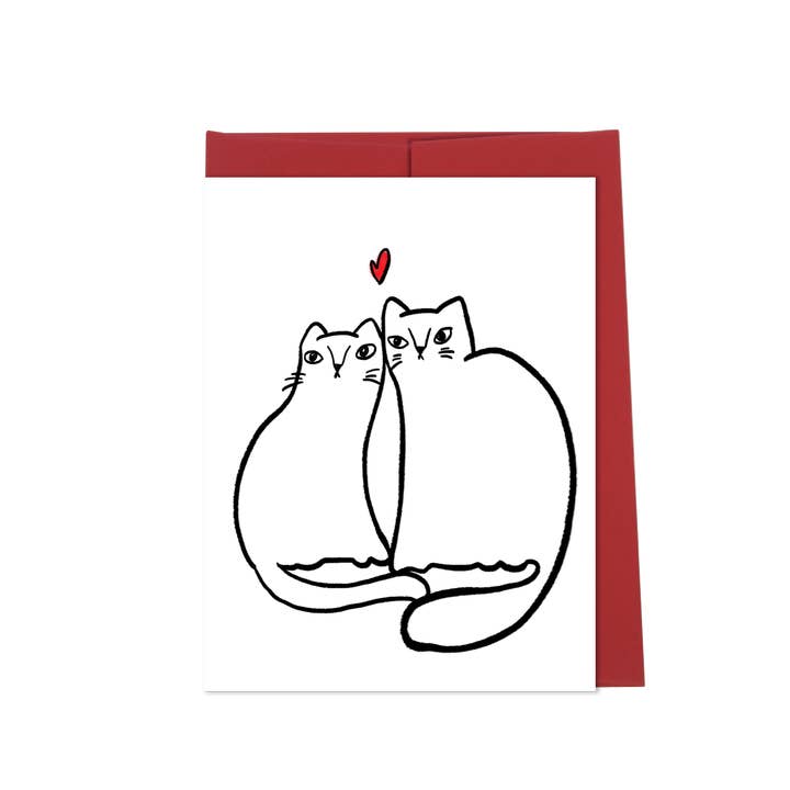 Cat Love Card for wholesale by New Moon Paper Goods