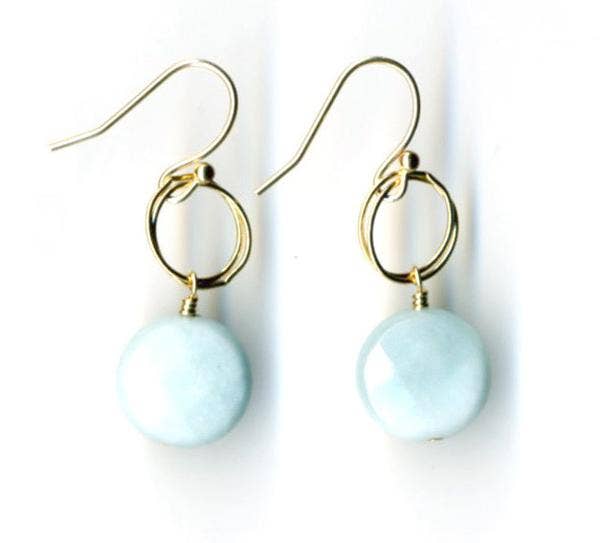 Stefanie Wolf Designs - Vente Boucles d'oreilles pendantes - Boucles d'oreilles pendantes cercle amazonite1