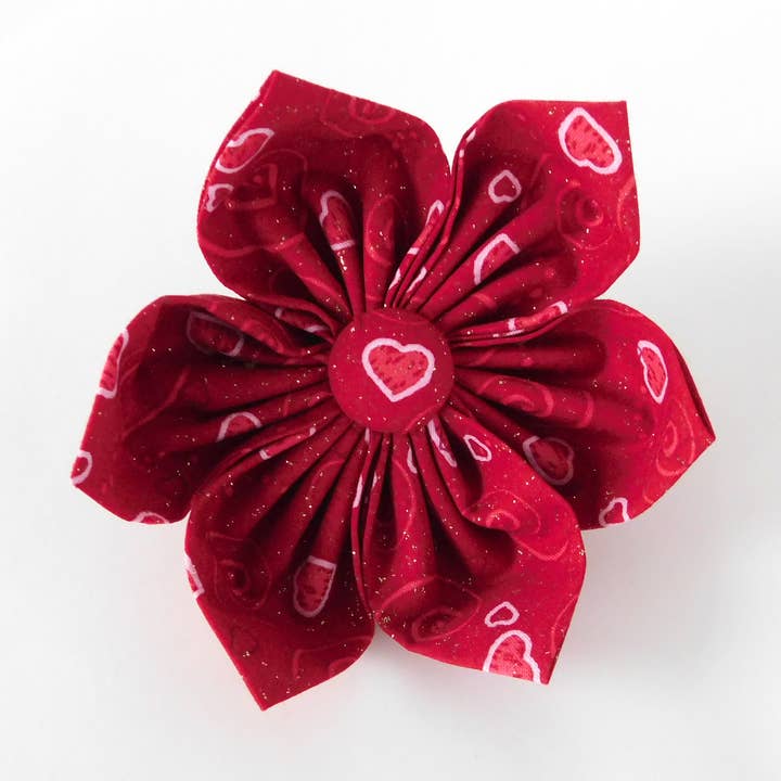 Valentine Hearts Dog Bow Tie and Collar Flower for wholesale by Charlotte's Pet