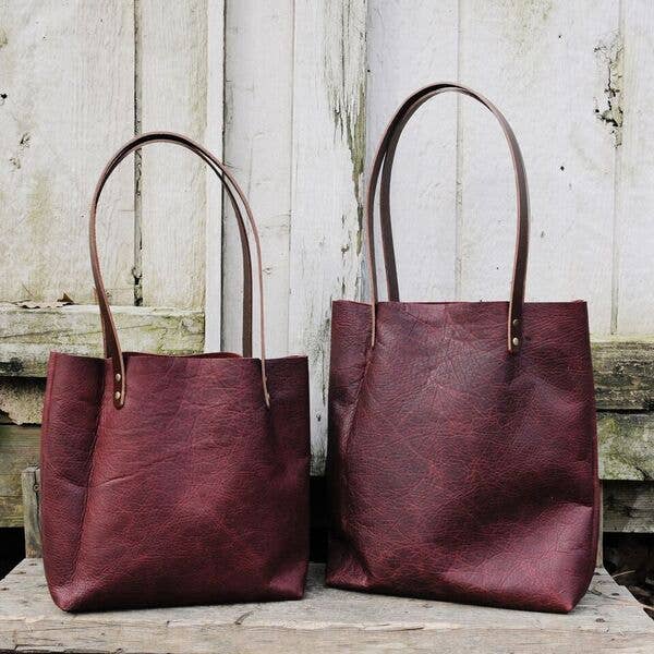 Hawks & Doves - Wholesale Tote Bag - Women's - Rustic Tote Short, Made in NC, Full Grain Leather3