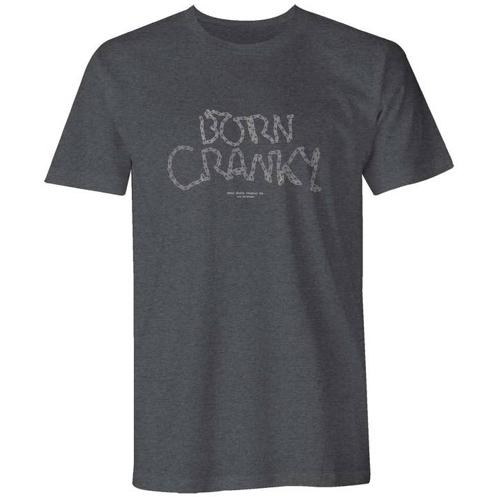 Born Cranky Tee - Deep Heather for wholesale by Open Skies Trading Co.