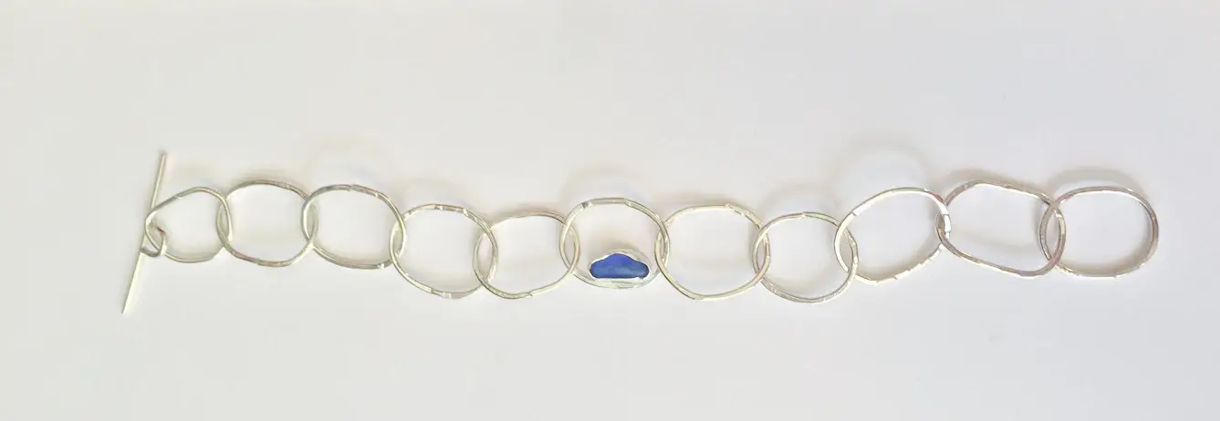 La Soucique Studio Metalsmithing - Wholesale Charm/Dangle Bracelet - Perelle Charmed Seaglass Bracelet1