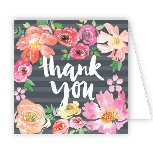 Bedankt Floral op zwarte behuizingskaart voor wholesale door RosanneBeck Collections