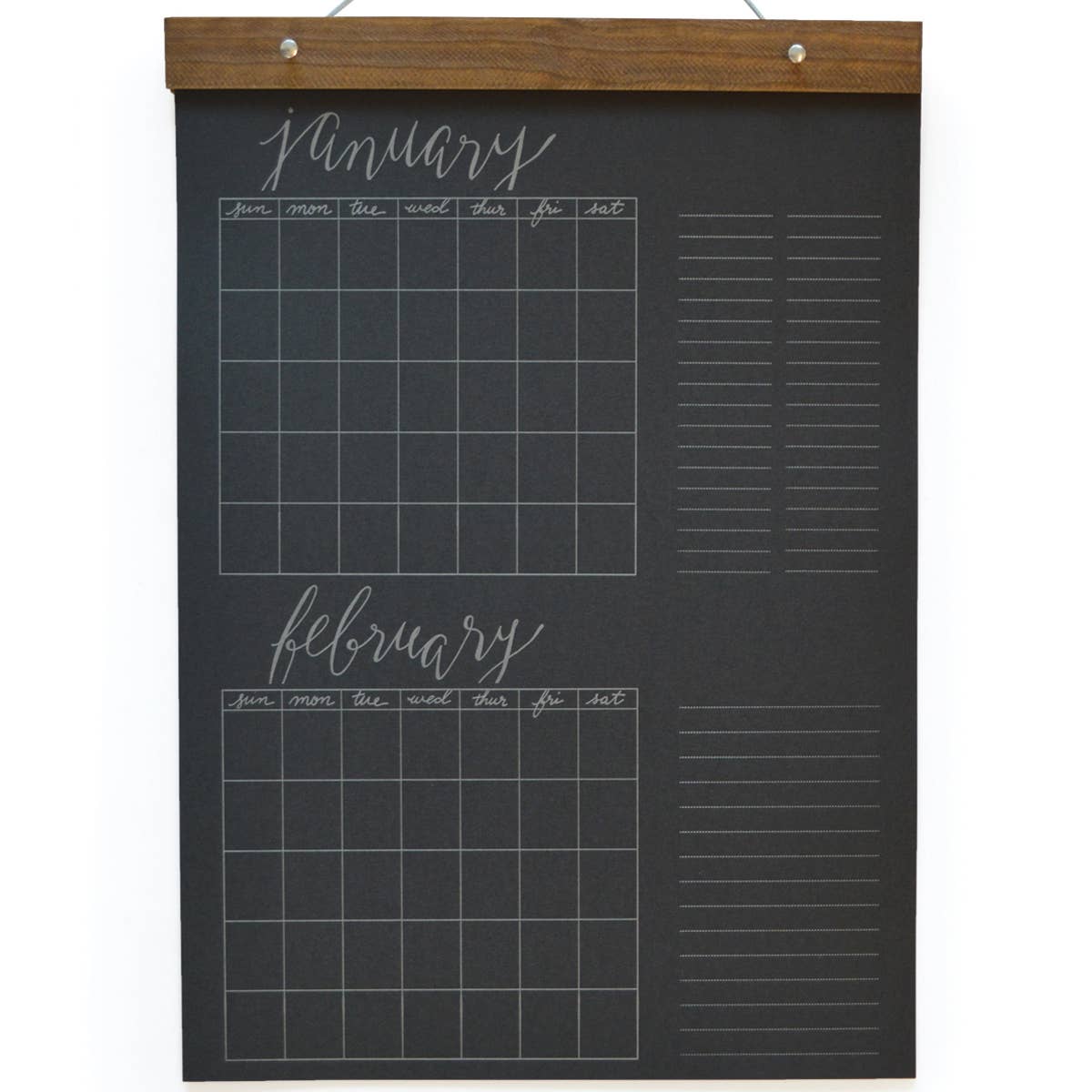 Big Write-in Calendar | Black for wholesale on Faire2