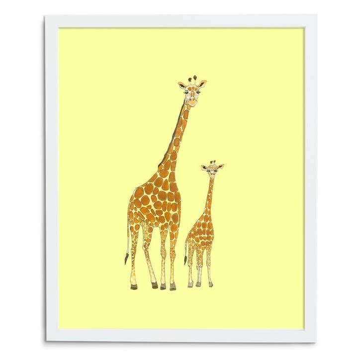 11 ”x 14” giraff par utskrifter - gul för wholesale av Wee Wild Ones