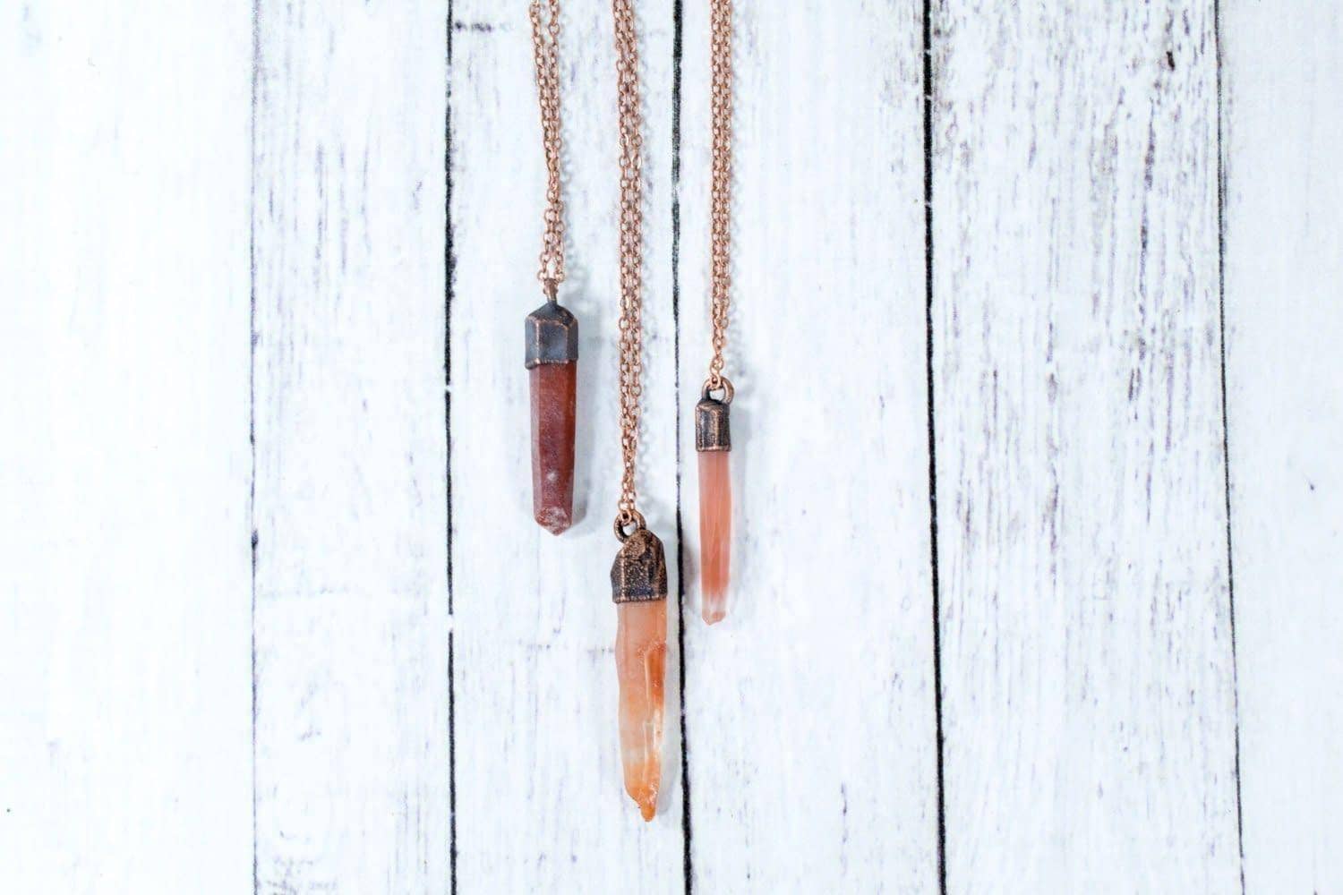 HAWKHOUSE - Wholesale Pendant/Charm Necklace - 18" Copper Red Quartz Crystal Necklace1