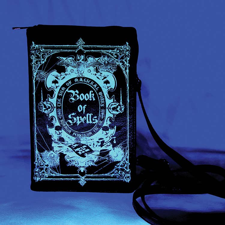 COMECO INC - Wholesale Crossbody bag – Women's - Glow in the Dark Book of Spells Clutch Bag